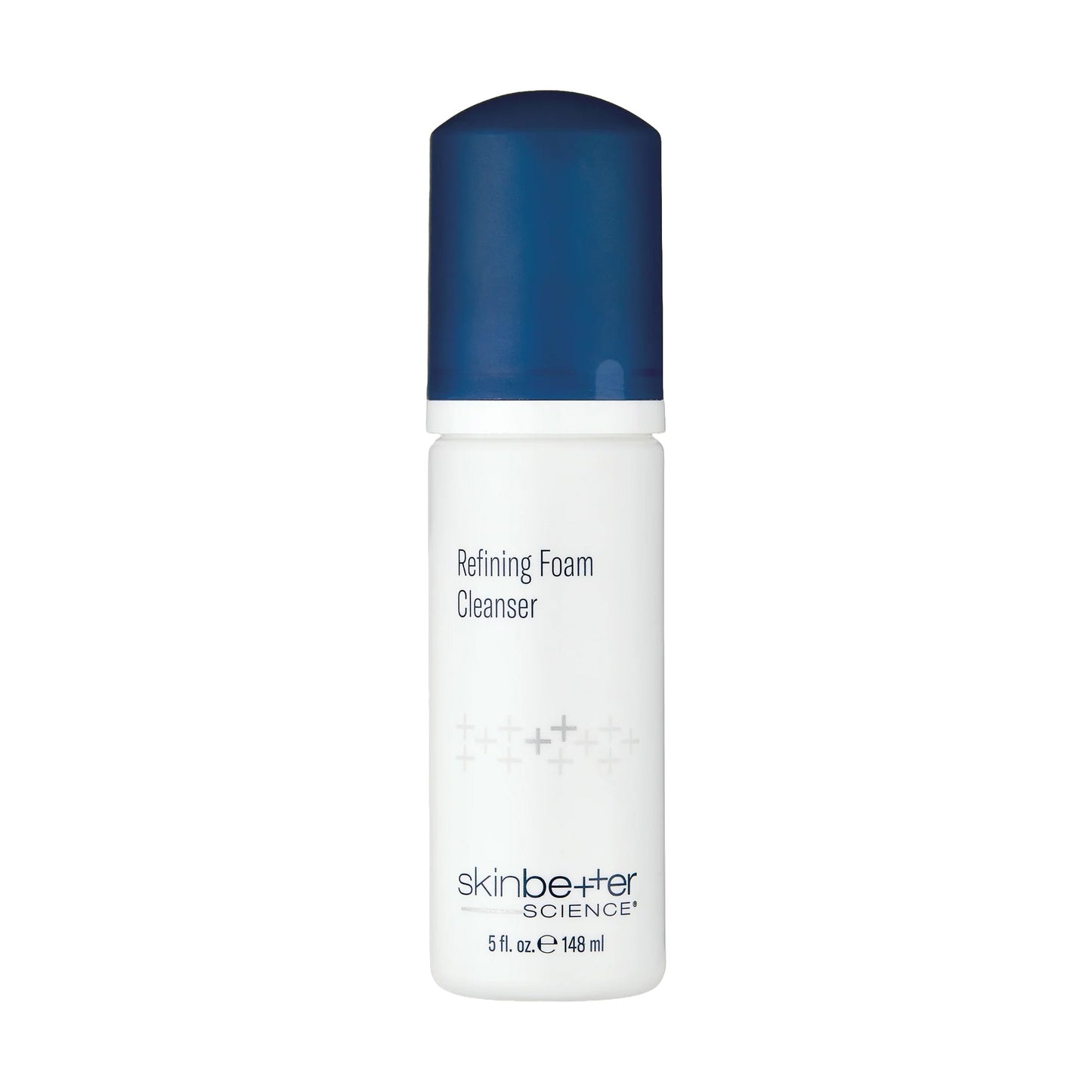 Skinbetter Science 5 fl oz bottle labeled 'Refining Foam Cleanser' with blue cap on a white background