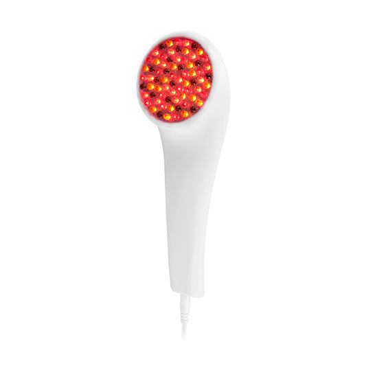LightStim for wrinkles wand front view showing a mixture of red LED light colors