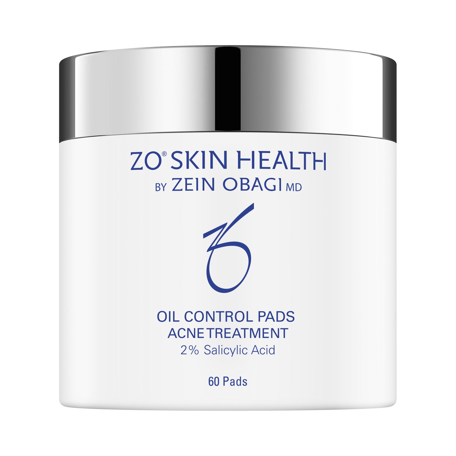 ZO Skin Health by Zein Obagi MD, oil control pads acne treatment 2% salicylic acid, jar with 60 pads