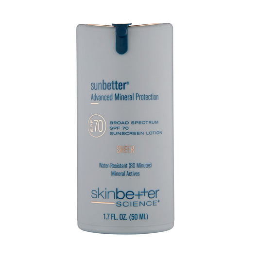 Sunbetter advanced mineral protection spf 70 broad spectrum sunscreen lotion, sheer, water-resistant 80 minutes, mineral actives bottle, 50ml